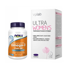 Набір "Здоров’я щодня для жінок" - Ultra Women's Multivitamin 90 капсул плюс Omega-3 1000mg 100 капсул