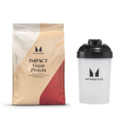 Набор "«Готовый протеин на каждый день»" -  Vegan Blend - 1000г Chocolate плюс Plastic Shaker - 600 мл Clear Black