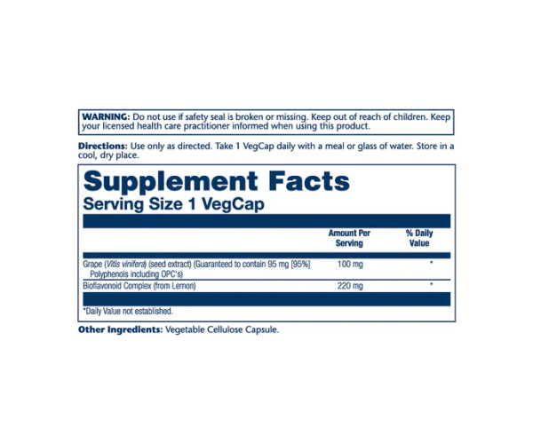 Grape Seed Extract 100mg - 60 vcaps