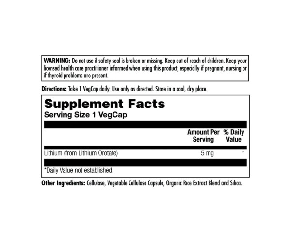 Lithium Orotate 5mg - 60 vcaps