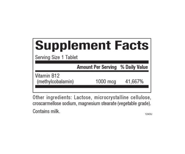 B12 Methylcobalamin 1000 mcg - 180 tabs