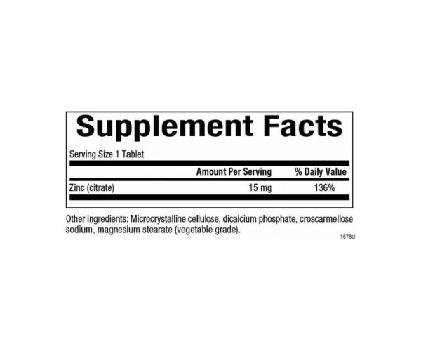 Zinc Citrate 15mg - 90 tabs