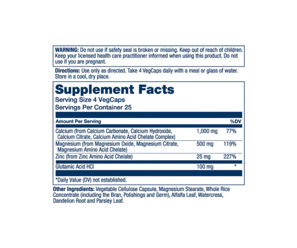 Calcium Magnesium Zinc - 100 vcaps