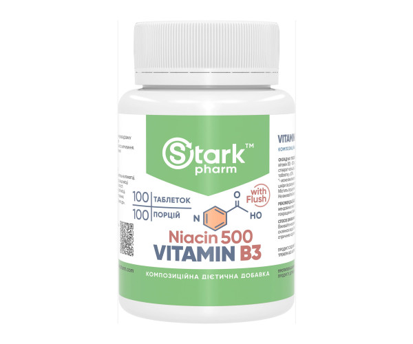 Stark Niacin Vitamin B3 with Flush 500mg - 100 tabs