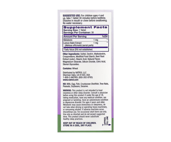 Kids Melatonin 1mg - 30 tabs