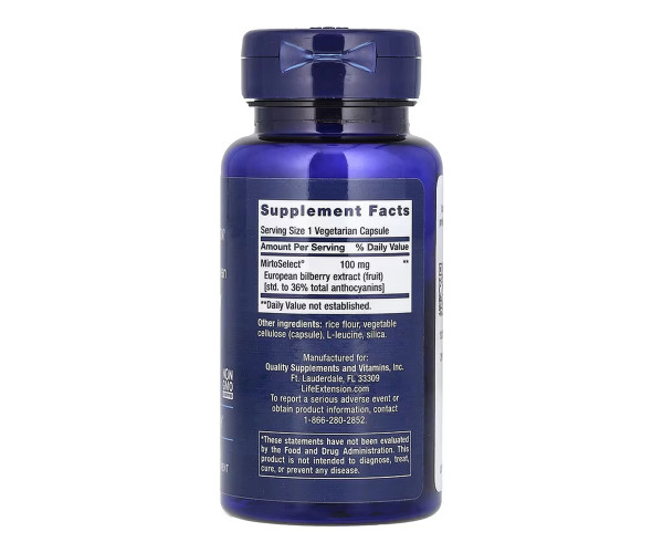 Standardized European Bilberry Extract 100 mg - 90 vcaps