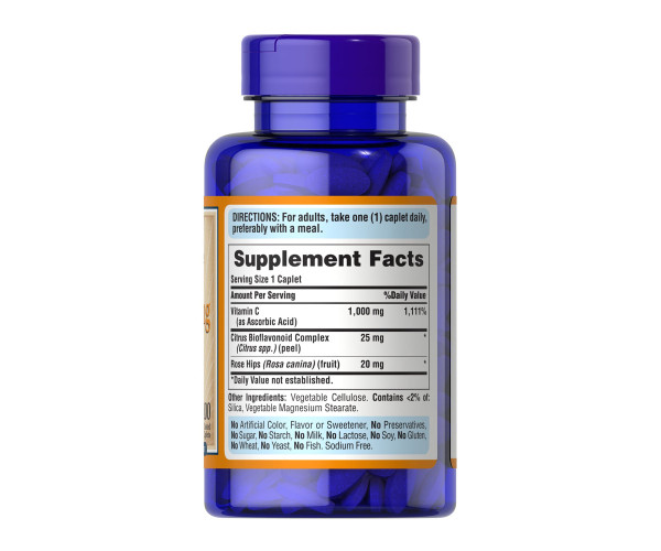 Vitamin C-1000 mg with Bioflavonoids & Rose Hips - 100 caps