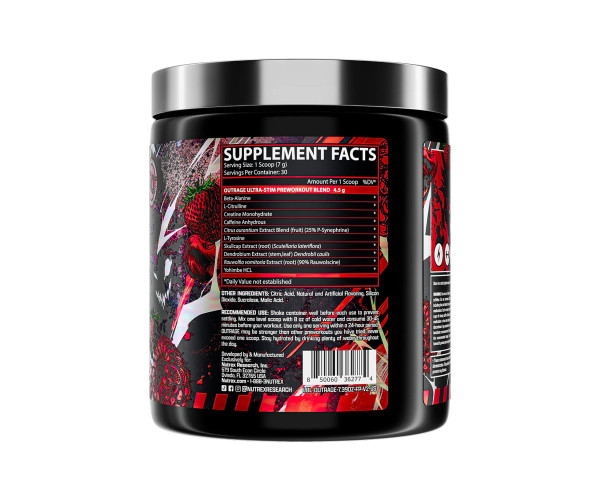 Outrage High‑Stim Pre‑Workout - 30 servings Fruit Punch