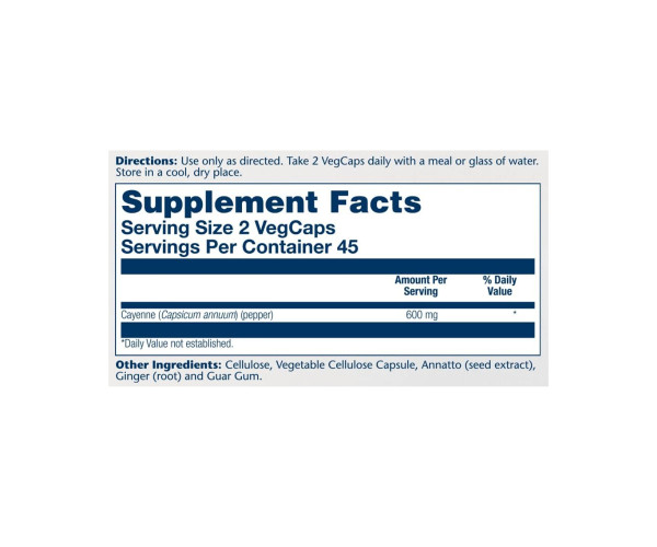Cool Cayenne Pepper 40,000 HU 600mg - 90 vcaps