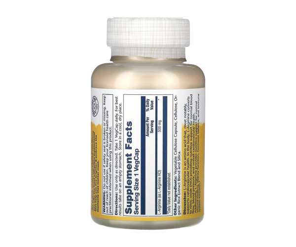 L-Arginine Free Form 500mg - 100 vcaps