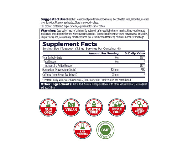 Energy Magnesium Powder - 153g Pineapple