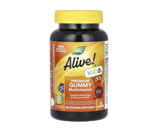 Alive! Premium Children's Gummy Multivitamin - 90 gummies Cherry, Orange Grape