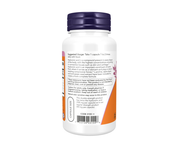Hyaluronic Acid Double Strength 100 mg - 120 vcaps