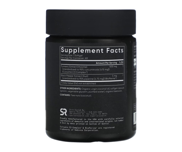Turmeric Curcumin C3 Complex 500mg - 60 softgels