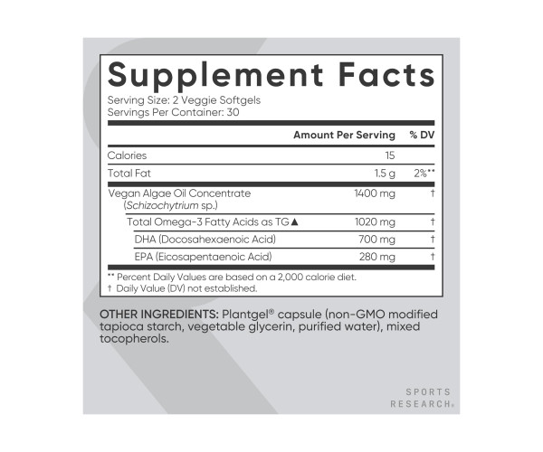 Vegan Omega-3 1400mg - 60 softgels