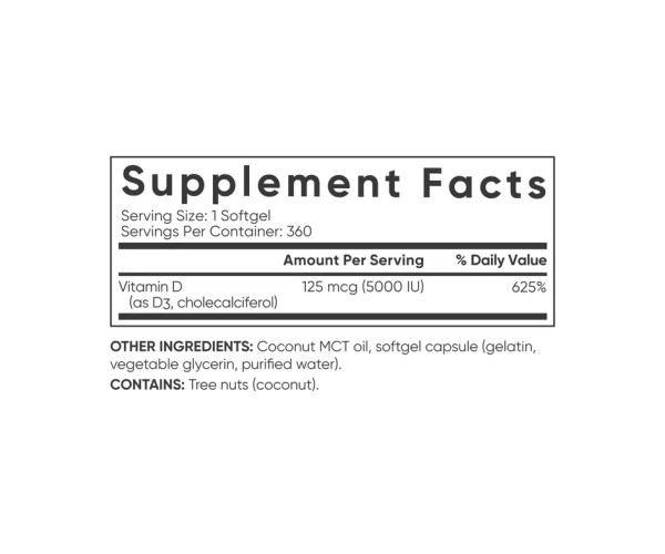 Vitamin D3 5000IU - 360 softgels