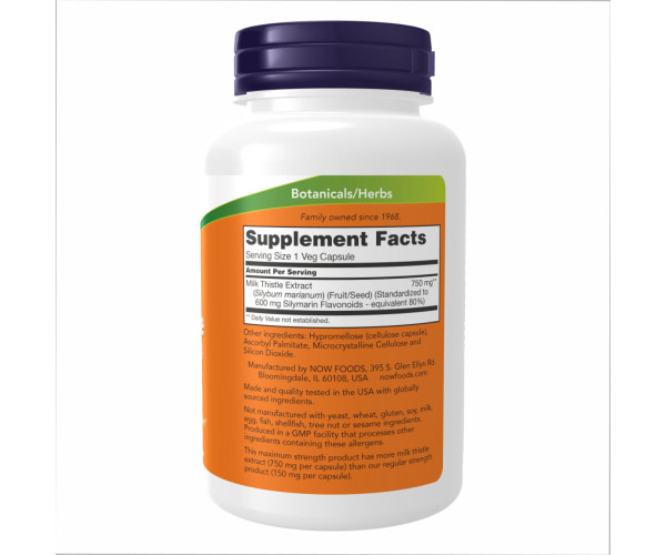 Milk Thistle Extract 750mg Silymarin 600mg - 90 vcaps