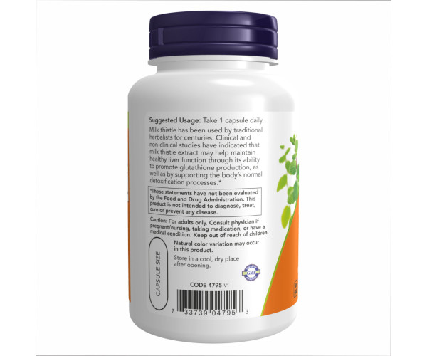Milk Thistle Extract 750mg Silymarin 600mg - 90 vcaps