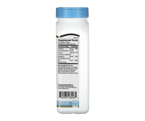 Calcium Magnesium Zinc +D3 - 250 tabs