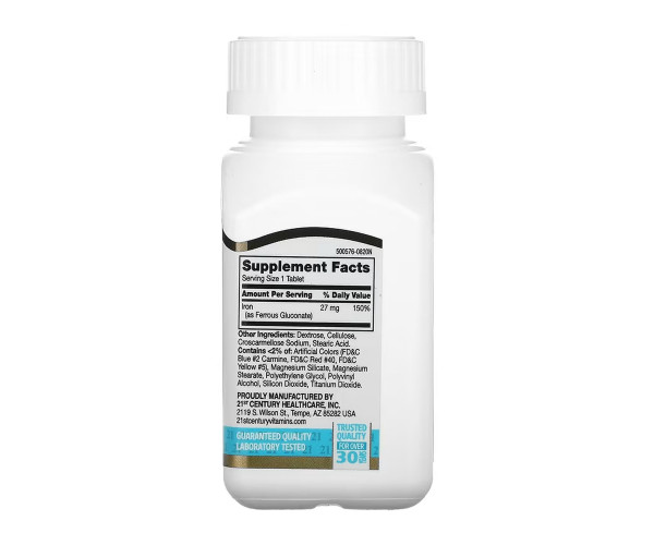 Iron 27 mg Ferrous Gluconate - 110 tabs