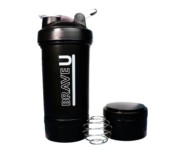 Shaker with containers 3 in 1 - 600ml Black