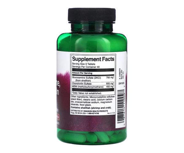 Glucosamine, Chondroitin & Msm Highest Strength3-in-1 Formula - 120 tabs