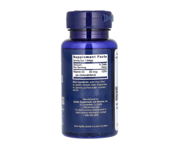 Vitamin D3 25 mcg (1000 IU) - 250 softgels