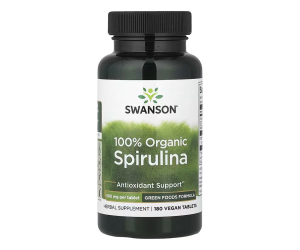 Certified Organic Spirulina 500mg - 180 tabs