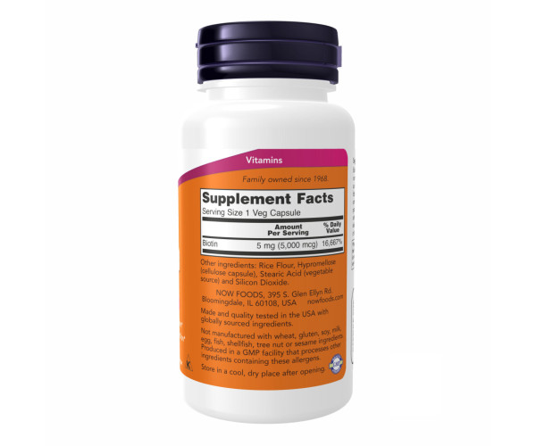 BIOTIN 5000mcg - 60 vcaps