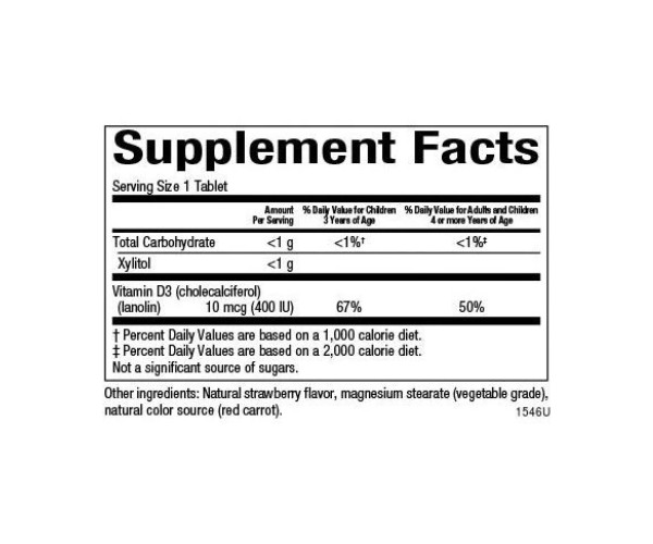 Vitamin D3 10 mcg (400 IU) - 250 tabs Berry Bunch