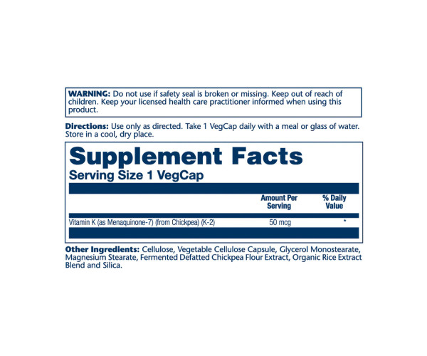 Vitamin K-2 MK-7 50mcg - 30 vcaps
