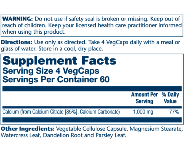 Calcium Citrate 1000mg - 240 vcaps
