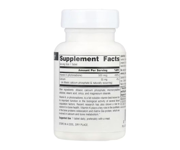 Vitamin K 500 mcg - 100 tabs