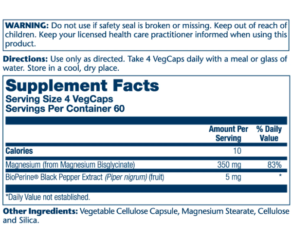 Magnesium Glycinate 350mg - 240 vcaps