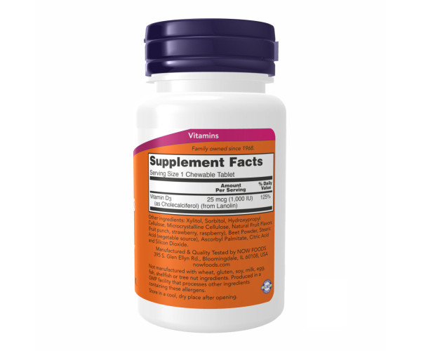 VIT D-3 1000 IU Chewable Fruity - 180 loz