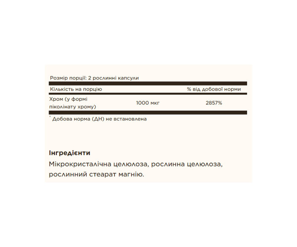 Chromium Picolinate 500mcg - 120 vcaps