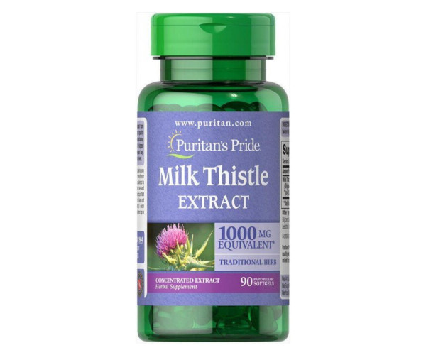 Milk Thistle 4:1 Extract 1000mg - 90softgels (Пошкоджена банка)