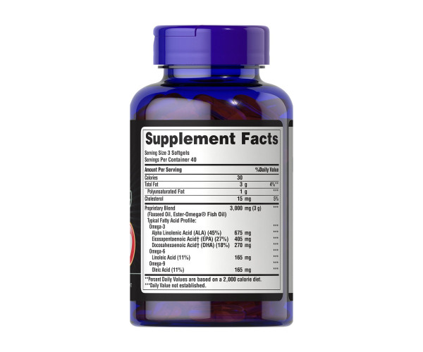 Triple Omega 3-6-9 Fish & Flax Oils - 120 softgels