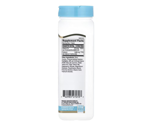 Calcium 1000 mg + D3 - 90 tabs