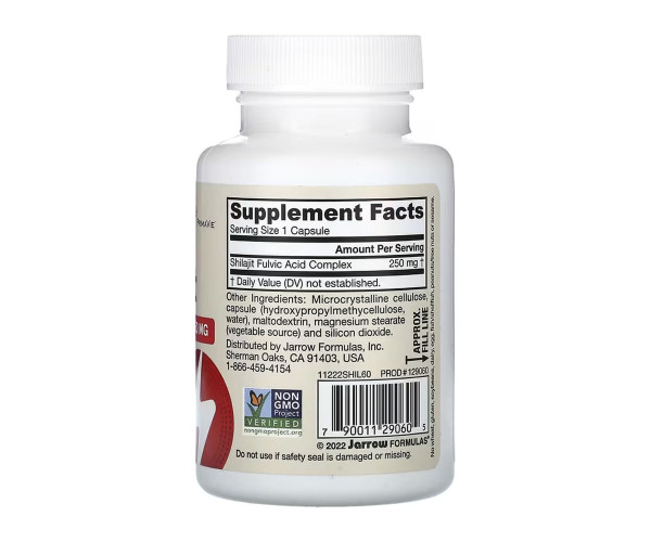 Vegan Shilajit Fulvic Acid Complex 250mg - 60 vcaps