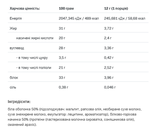 Nut Love 4Pieces - 48g White Choco Peanut (Поштучно) (До 06.26)