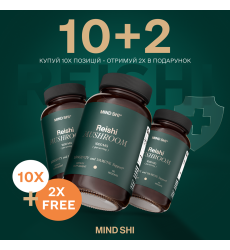Reishi Mushroom 1000 mg - 60 vegcaps (10+2 в подарок!)