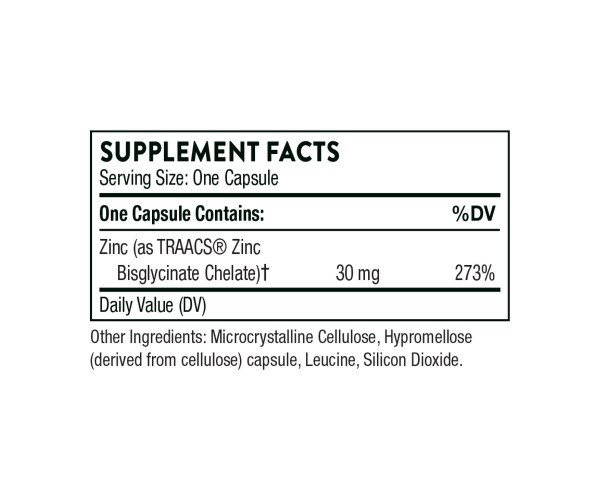 Zinc Bisglycinate 30 mg - 60 caps