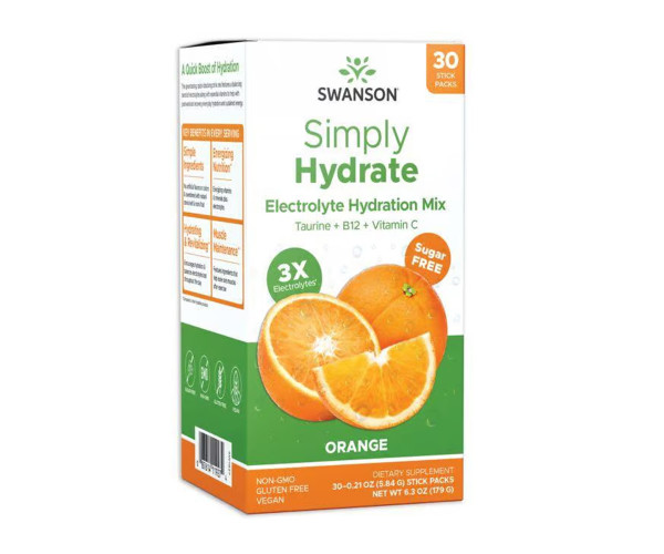 Simply Hydrate Electrolyte Hydration Mix - 30 packs Orange
