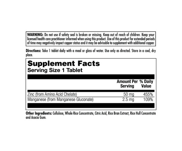 Zinc 50 - 90 tabs