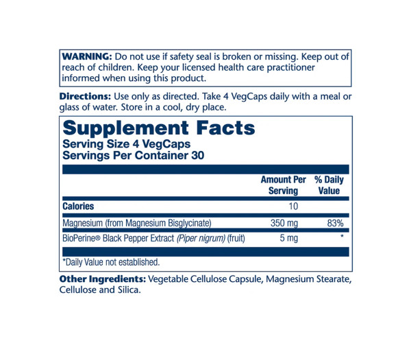 Magnesium Glycinate 350mg - 120 vcaps