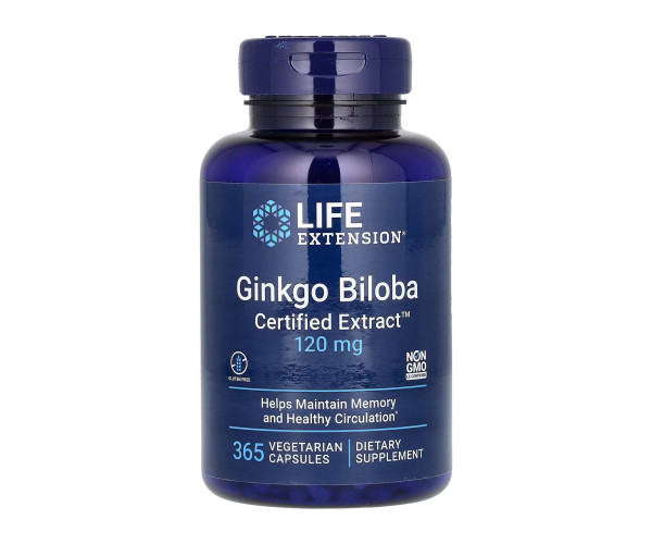 Ginkgo Biloba Certified Extract™	120mg - 365 vcaps