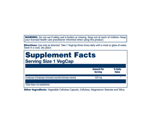 Cordyceps Mushroom 520mg - 100 vcaps