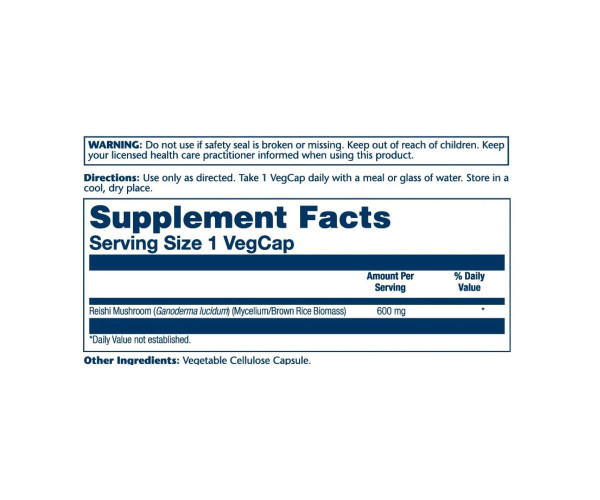 Reishi Mushroom 600mg - 100ct